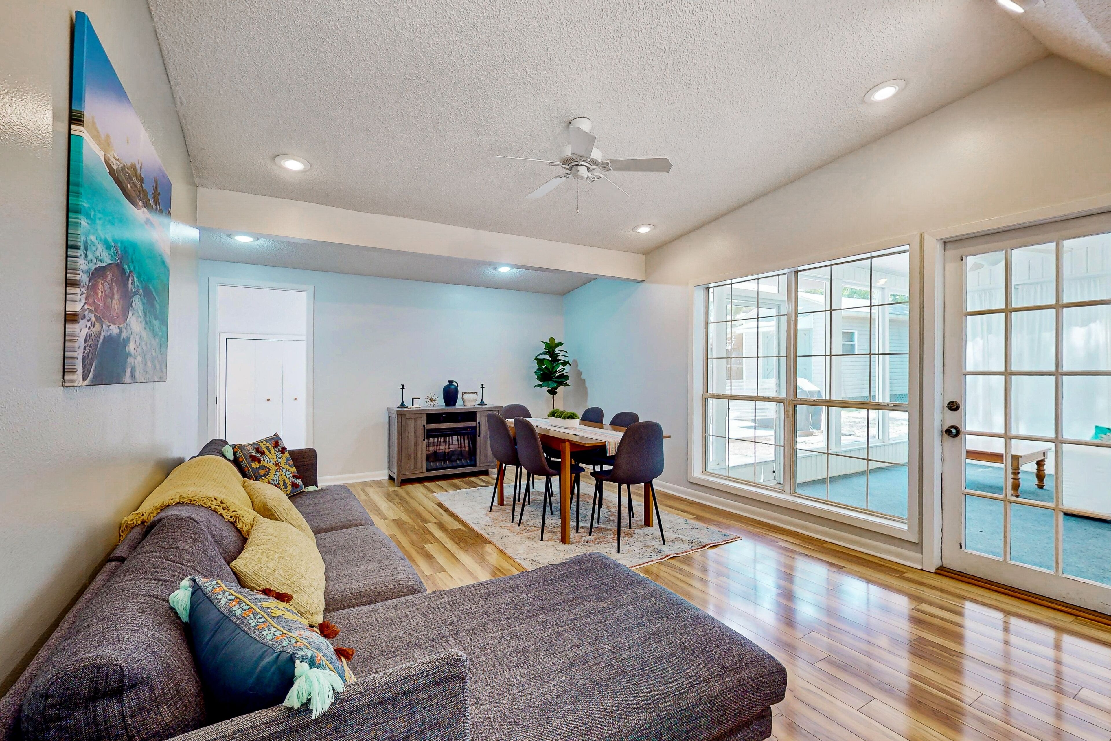 Spacious private home with patio and fun Tiki Clubhouse, close to beach!