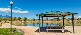 Two heated pools, two spas, golf course