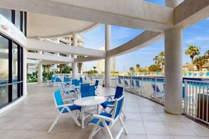 Outdoor dining - Oceanfront Haven with SpaceX Views (South Padre Island)