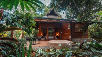 Cabane, vue jardin