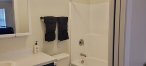 Haartrockner, Handtücher, Seife, Shampoo