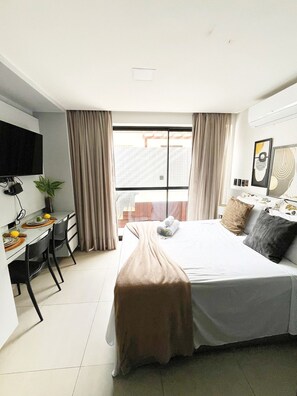 Apartemen | 1 kamar tidur, tirai kedap cahaya, dan setrika/meja setrika