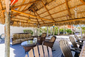 Terrace/patio - Custom canal-front home with private pool, palapa hut, & outdoor kitchen (Marathon)