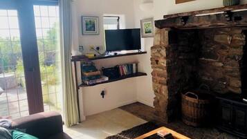 Télévision, cheminée