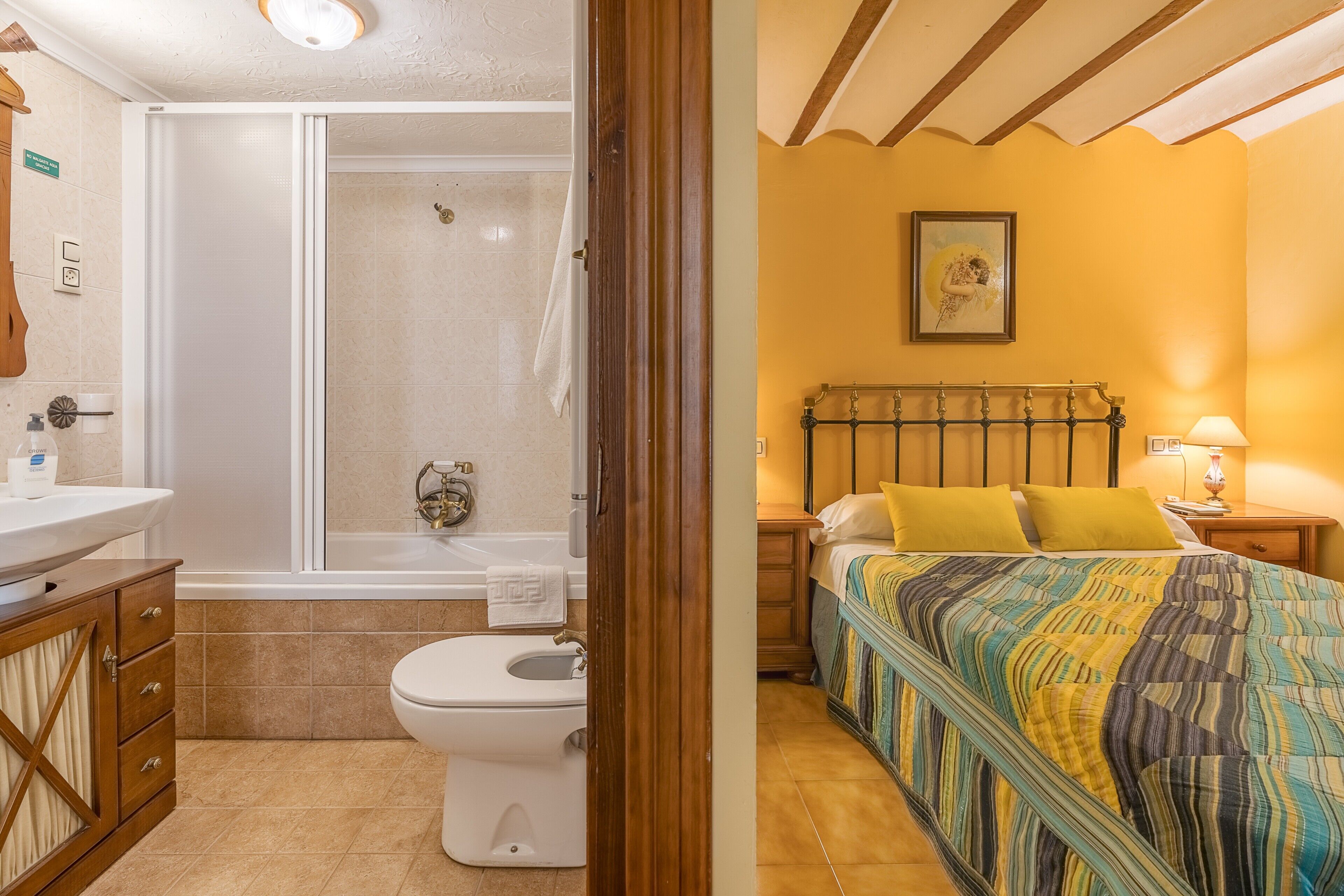 Ducha, secador de pelo, toallas