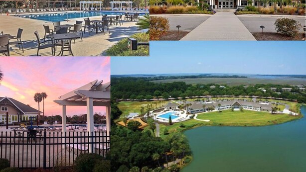 Un hôtel doté d’une piscine, d’un espace extérieur aménagé et offrant une vue sur le paysage environnant.