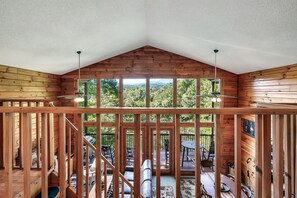 Interior - Secluded Cabin With a View.  Close to Attractions. Hot tub. Open concept, movies (Sevierville)