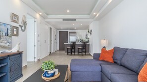 Smart TV, fireplace, computer monitors, printers