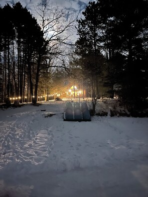 Property grounds - Cozy cabin on a private lake to enjoy year round. (Stacy)