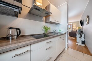 Fridge, microwave, stovetop, dishwasher - Apartment 'City Exklusiv 3' with Wi-Fi (Dresden)