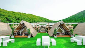 Telt – superior, sjøutsikt | Terrasse/patio