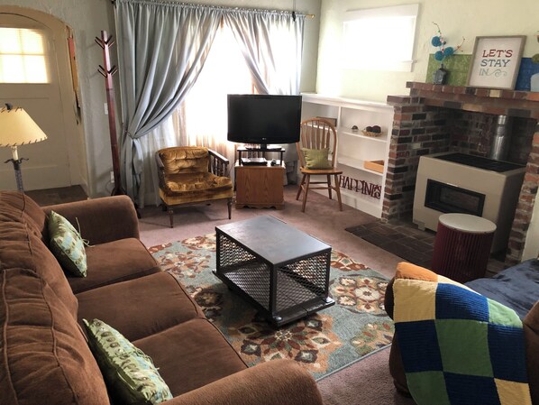 TV, DVD player, video library, printers