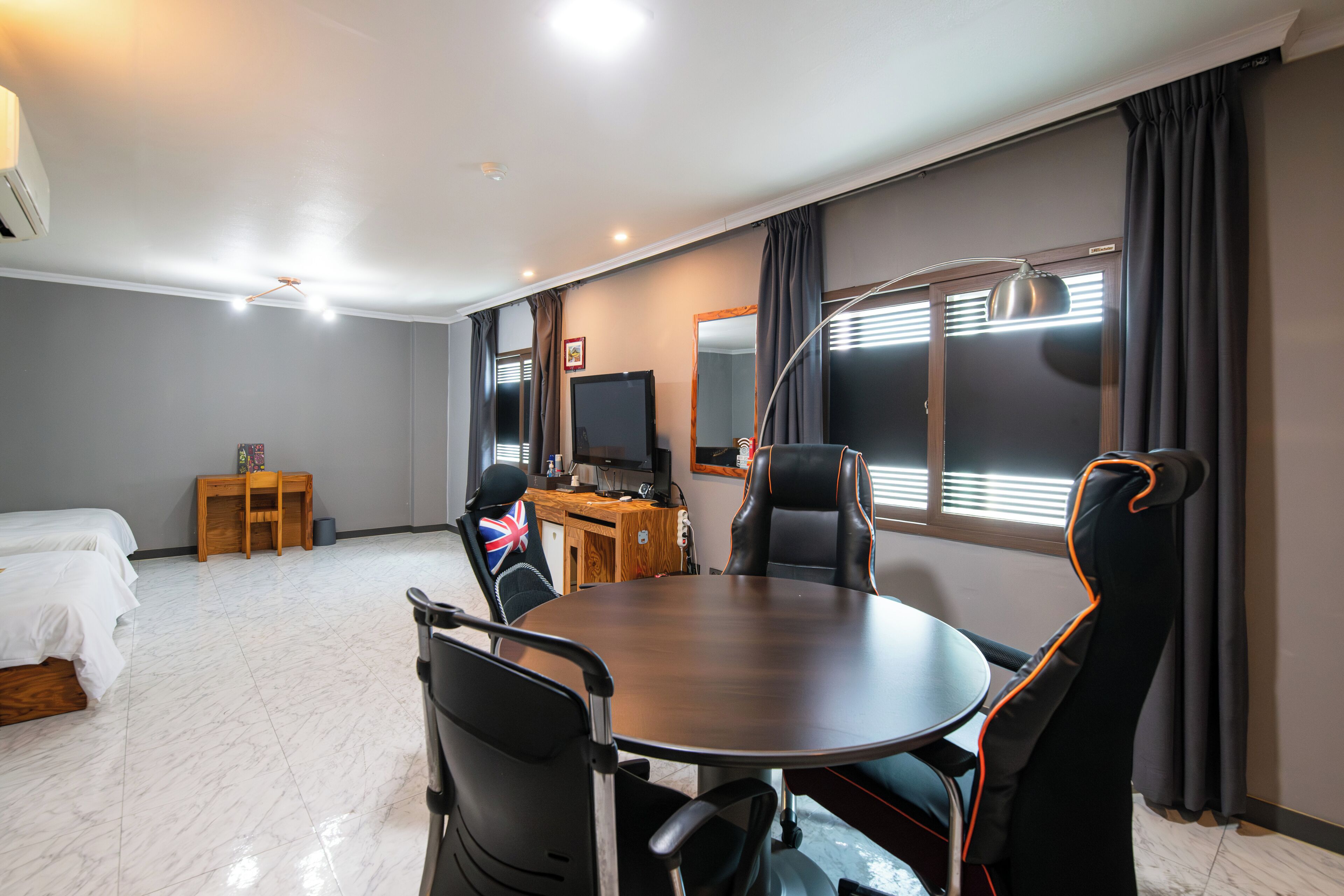 Family Room, City View | Desk, laptop workspace, blackout curtains, soundproofing