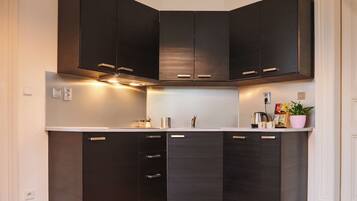 Fridge, microwave, stovetop, dishwasher