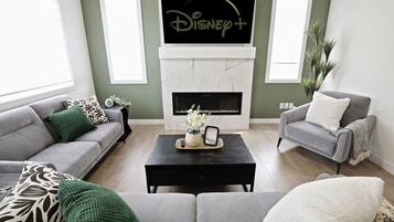 智能电视、壁炉、书