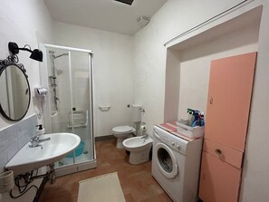 Regadera, secadora de cabello, bidet, toallas 