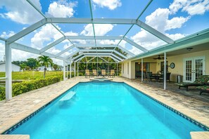 Outdoor pool - Pet-friendly Cape Coral Home w/ Lanai + Water View (Cape Coral)