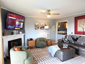 Smart TV, fireplace, video games, table tennis