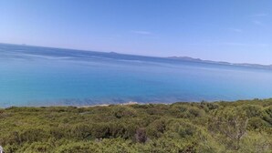 A coastal landscape with a clear view of the sea and distant land. - AFFITTACAMERE IL GIRASOLE (Sant'Anna Arresi)
