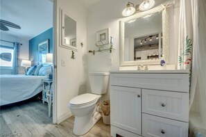 Hair dryer, towels, toilet paper