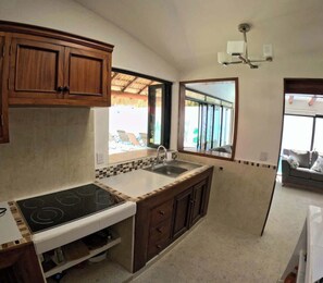 Fridge, microwave, stovetop, coffee/tea maker - Casa Bugambilia-Santa Cruz Pool & walk to Beach! (Avienda)