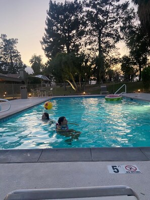 Outdoor pool, a heated pool