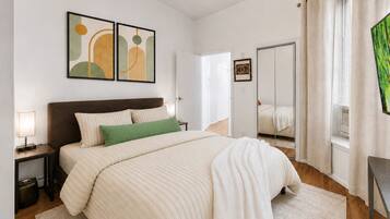 2 bedrooms, iron/ironing board, travel crib, free WiFi