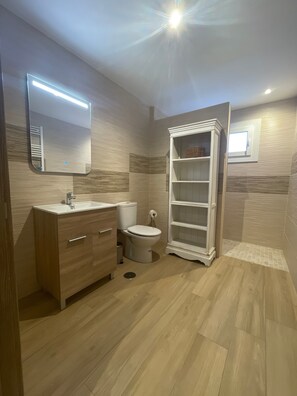 Dusche, Haartrockner, Handtücher