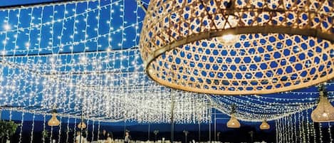 Outdoor banquet area