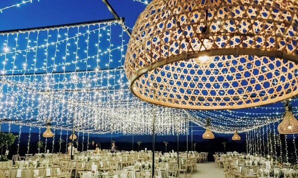 Outdoor banquet area