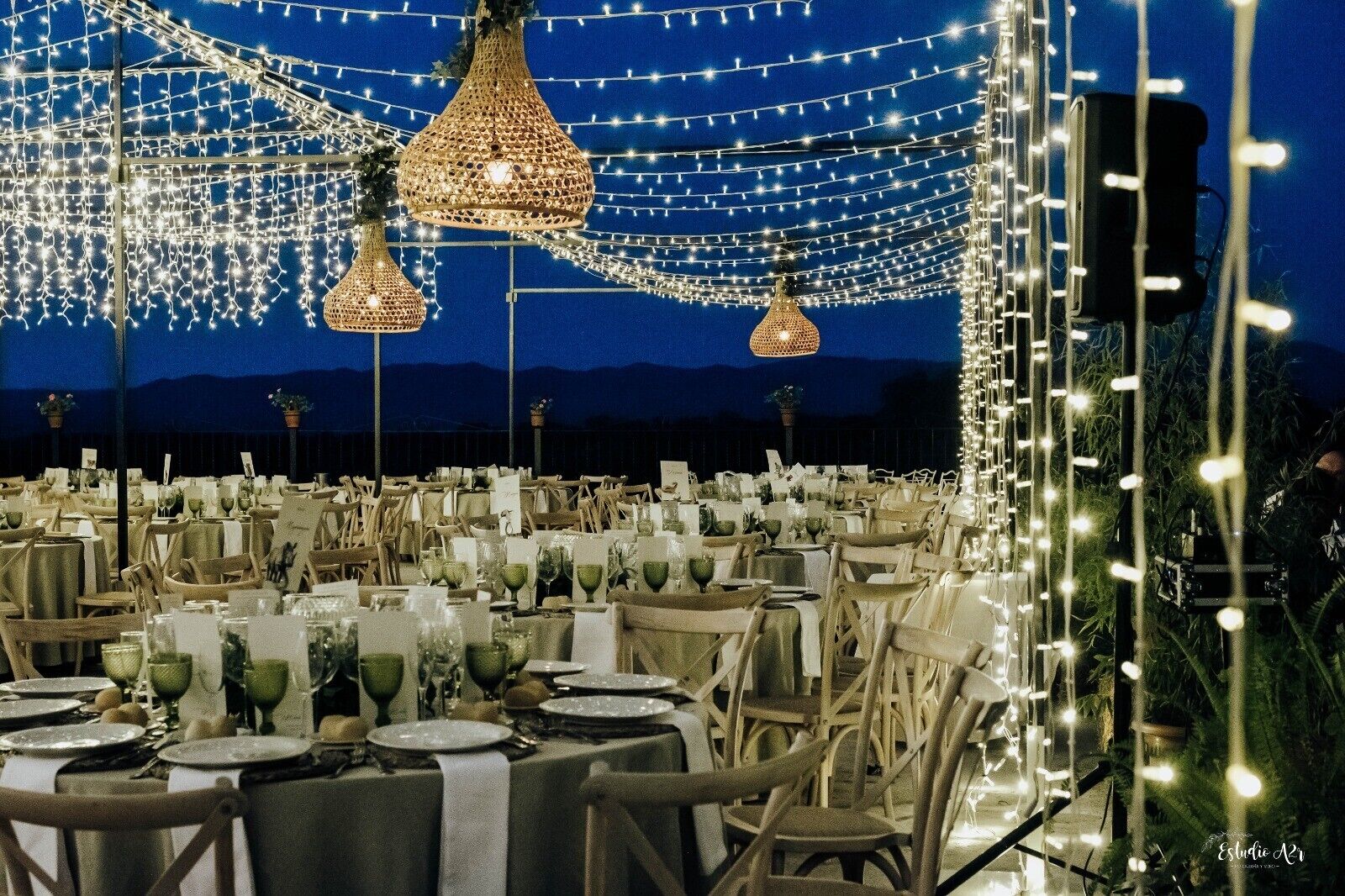 Outdoor banquet area