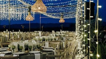 Outdoor banquet area