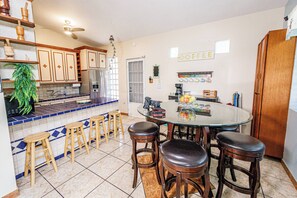Dining - Spacious Family Retreat: Terrace, Inground Pool, Solar Power, Wi-fi, Pool Table (Cabo Rojo)