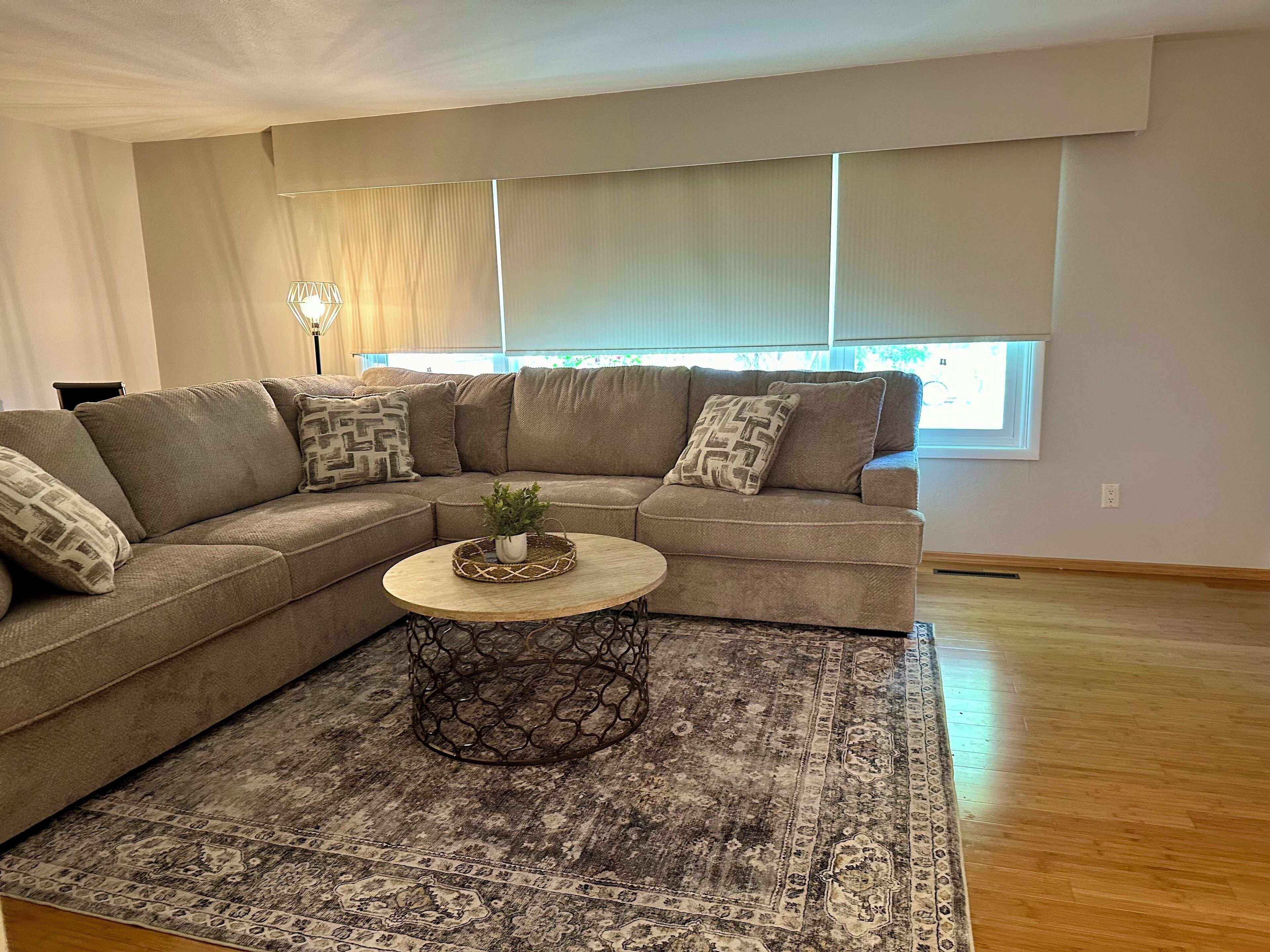 Una Smart TV, una chimenea, libros, una pantalla de ordenador