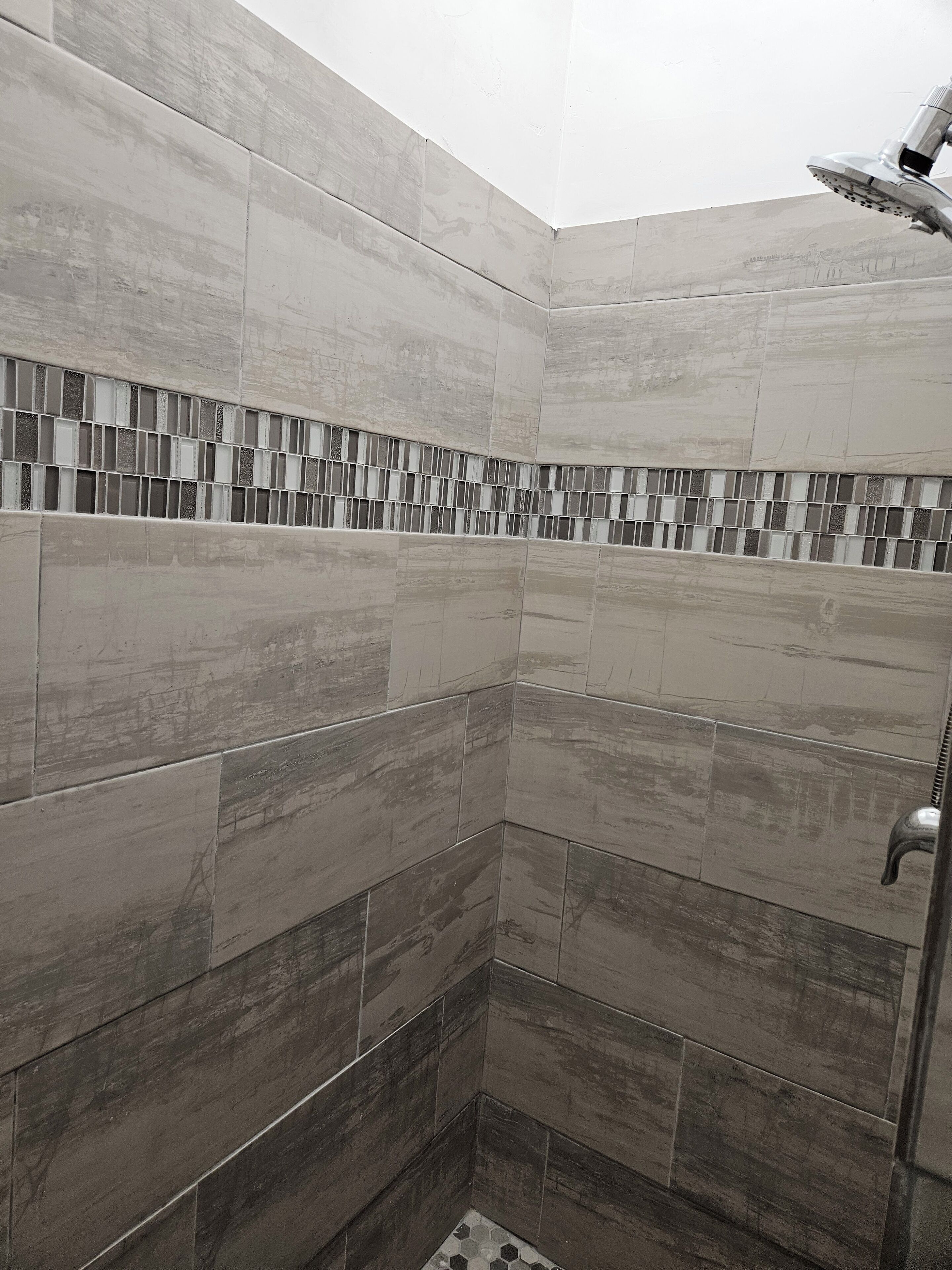 Shower, towels, soap, shampoo