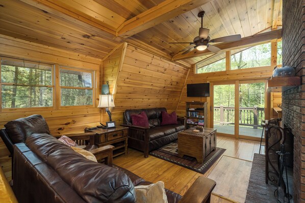 Smart TV, fireplace, DVD player