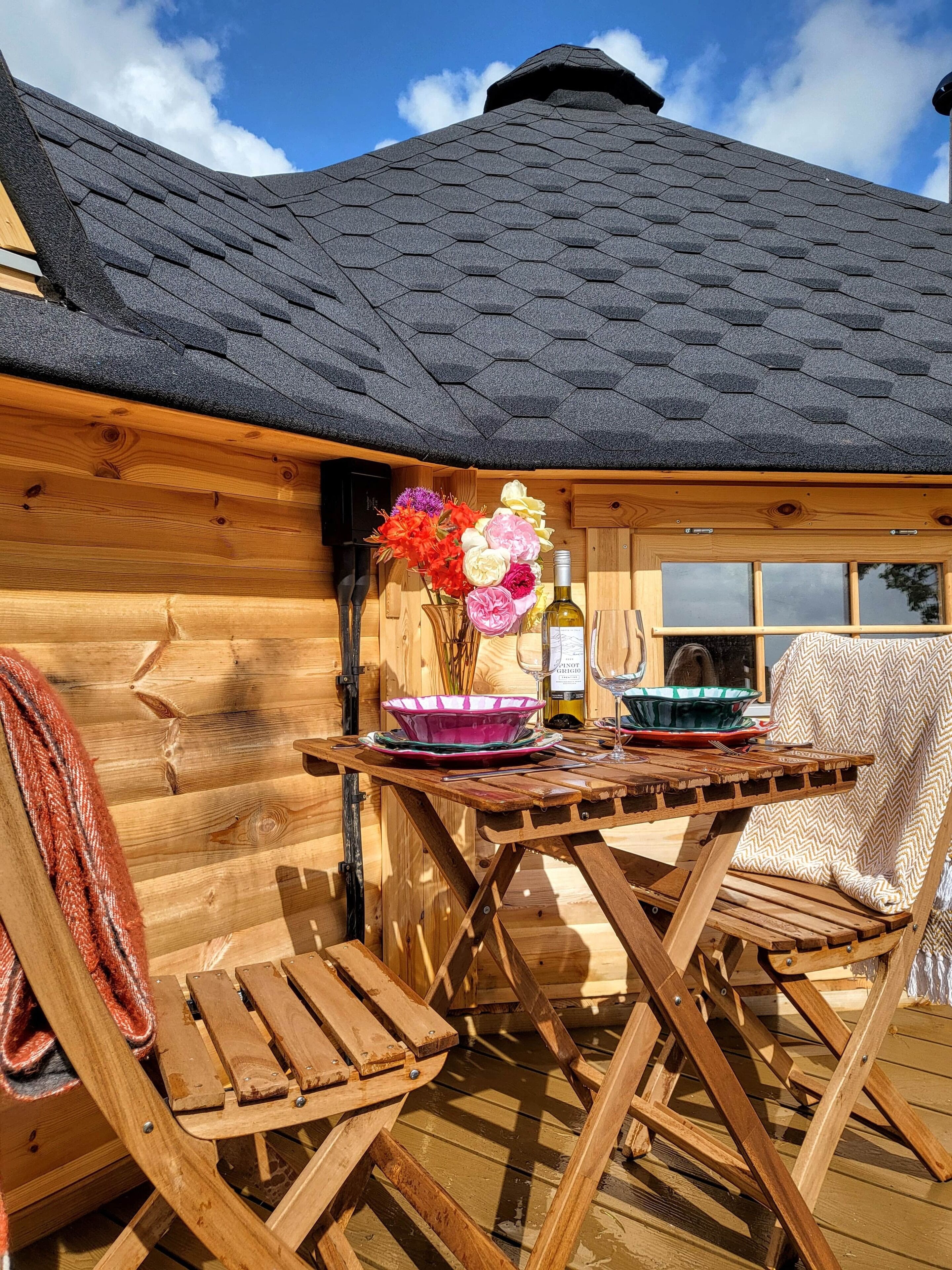 Enjoy a meal on your secluded patio, with stunning Exmoor views