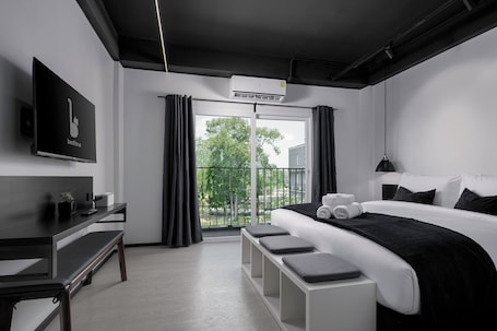 Deluxe Double Room, Balcony, Garden View | In-room safe, iron/ironing board, free WiFi, bed sheets. BedTime Hotel Samui