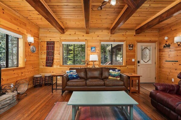 TV, fireplace, video games, DVD player