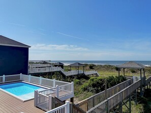 A heated pool - Beautiful 5BR 3.5BA House-Oceanfront, Pool, Gazebo, Sleeps 12 (Oak Island)
