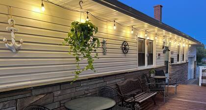 Spacious home with a view of the Shark River and a game room.