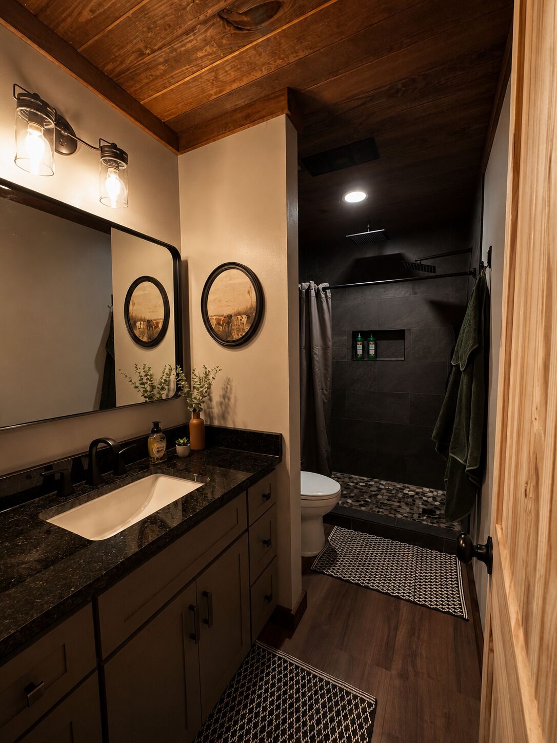 Hair dryer, towels, toilet paper