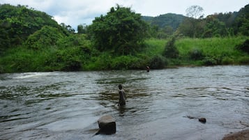 Outdoor pool, lifeguards on site