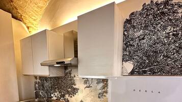 Réfrigérateur, four, plaque de cuisson, cafetiÚre/bouilloire