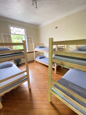 Felles sovesal, for menn og kvinner | Blendingsgardiner, lydisolert, strykejern/-brett og wi-fi (inkludert)