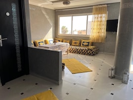 Presidential Apartment, 2 Bedrooms, Terrace, Mountain View | Living area | 40-cm flat-screen TV with satellite channels