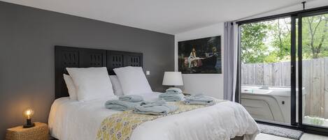 1 غرفة نوم وملاءات أسرّة