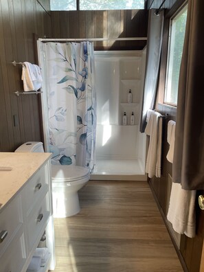 Shower, hair dryer, towels, soap - Mountain View (Keene)