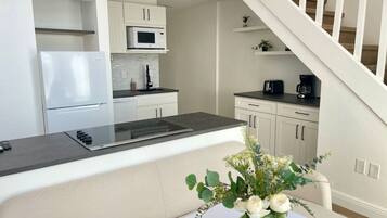 Fridge, microwave, stovetop, dishwasher