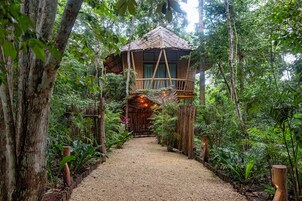 Cabana design, vista para o jardim | 1 quarto, cofres nos quartos, individualmente decorados